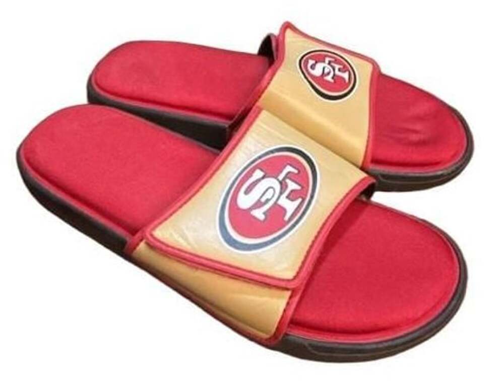 San Francisco 49ers Foam Sport Slide Size XL 13-14 Red Gold Sandals